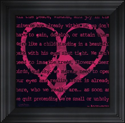 Framed Peace Sign IV Print