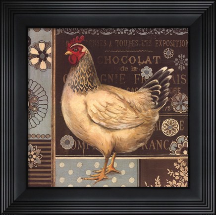 Framed Aqua Rooster II - mini Print