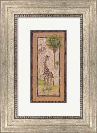 Framed Map With Giraffe Print