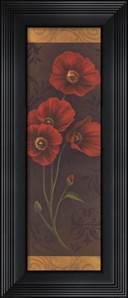 Framed Red Poppy Panel II - mini Print