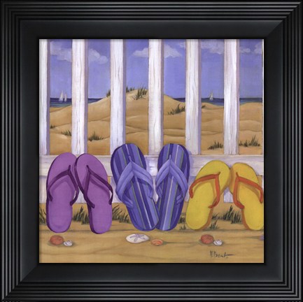 Framed Flip Flop Beach II Print