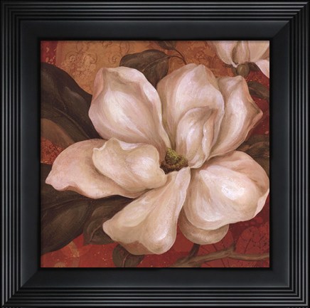 Framed Magnolia On Red II - mini Print