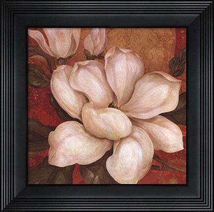Framed Magnolia On Red I - mini Print