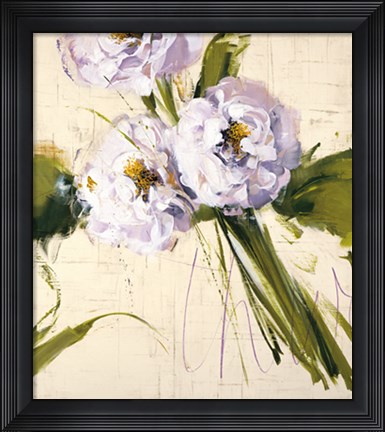Framed White Flowers Print
