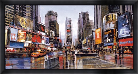 Framed Evening in Times Square Print