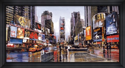 Framed Evening in Times Square Print