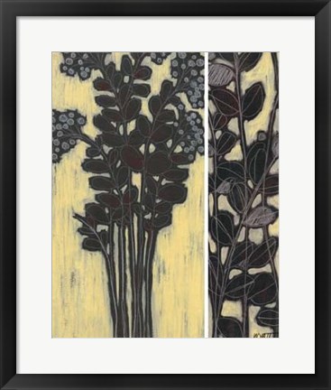 Framed Woodcut Grasses II Print