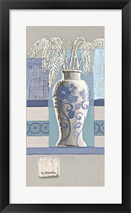 Framed Blue Asian Collage II Print
