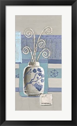 Framed Blue Asian Collage III Print