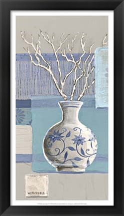 Framed Blue Asian Collage IV Print