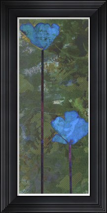 Framed Teal Poppies III Print