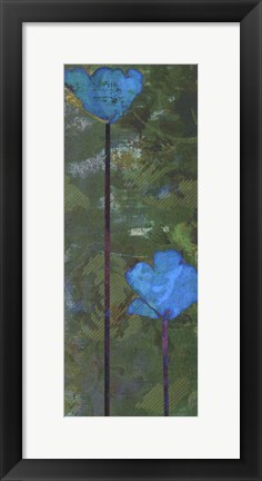 Framed Teal Poppies III Print