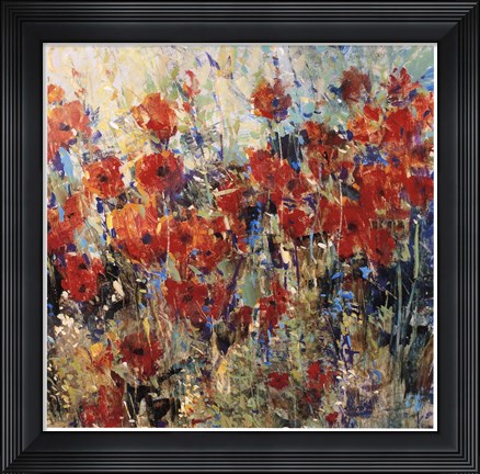 Framed Red Poppy Field II Print