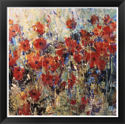 Framed Red Poppy Field II Print