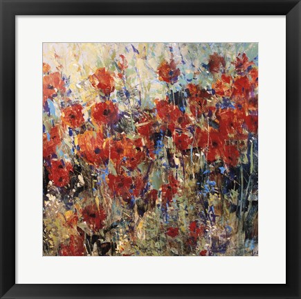 Framed Red Poppy Field II Print