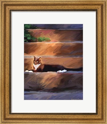 Framed Trouble Cat Print