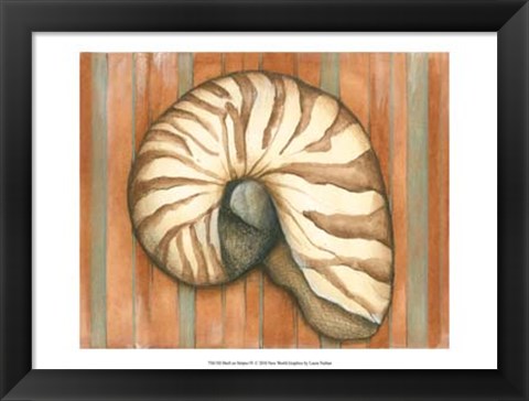 Framed Shell on Stripes IV - light Print