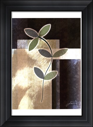 Framed Brushed Metro Stems I Print