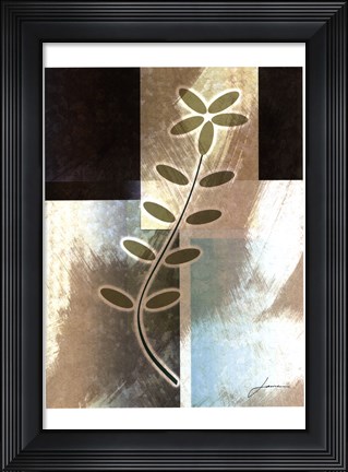 Framed Brushed Metro Stems II Print