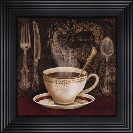 Framed Cafe du Marche Print
