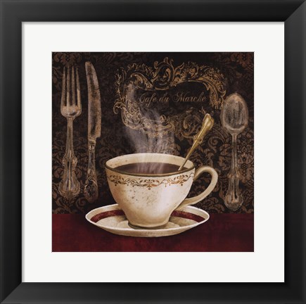 Framed Cafe du Marche Print