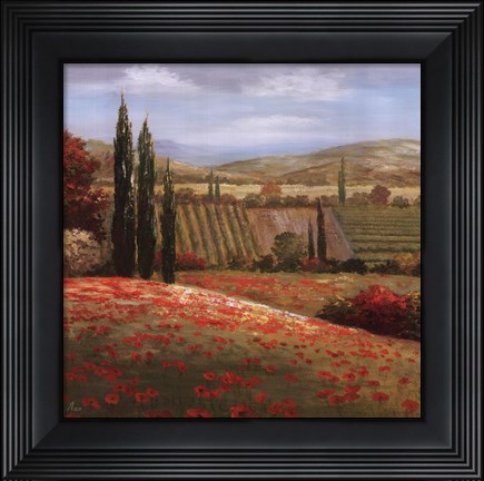 Framed Tuscan Cypress I Print