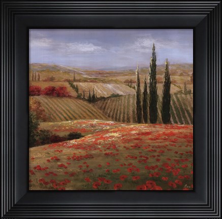 Framed Tuscan Cypress II Print