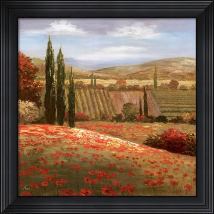 Framed Tuscan Cypress I Print