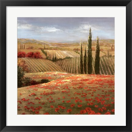 Framed Tuscan Cypress II Print