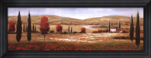 Framed Tuscan Poppies I Print