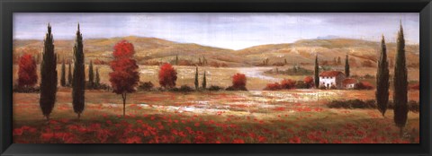 Framed Tuscan Poppies I Print