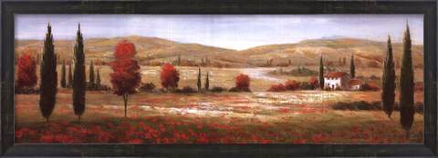 Framed Tuscan Poppies I Print