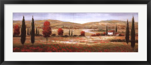 Framed Tuscan Poppies I Print