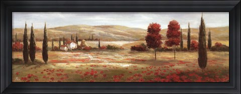 Framed Tuscan Poppies II Print