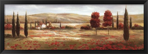 Framed Tuscan Poppies II Print