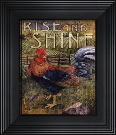 Framed Rooster Sign II - mini Print
