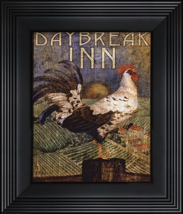 Framed Rooster Sign I - mini Print