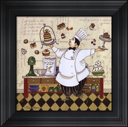 Framed Chef Pastry Print