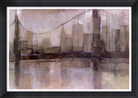 Framed Skyline Bridge II Print