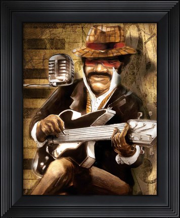 Framed Guitarist Print
