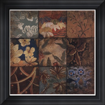 Framed Floral Mosaic IV Print