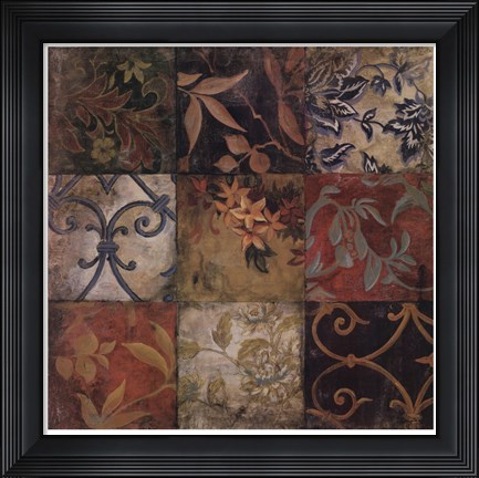 Framed Floral Mosaic V Print