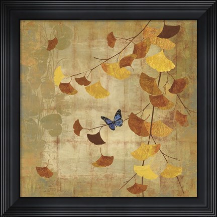 Framed Gingko Branch II Print