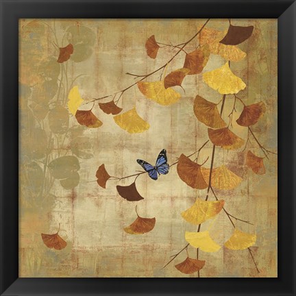 Framed Gingko Branch II Print