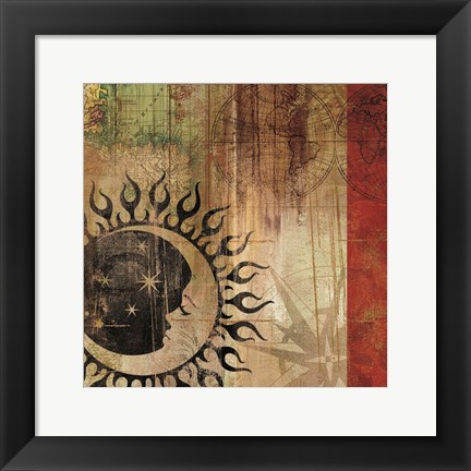 Framed Sun And Moon I Print