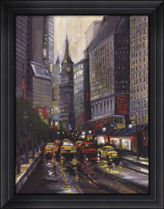 Framed City Street I Print