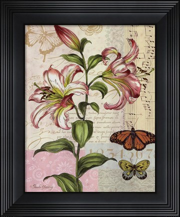 Framed Oripet Lily Collage Print