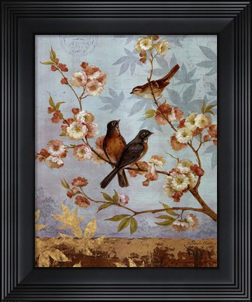 Framed Robins &amp; Blooms - mini Print