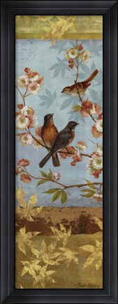 Framed Robins &amp; Blooms Panel Print