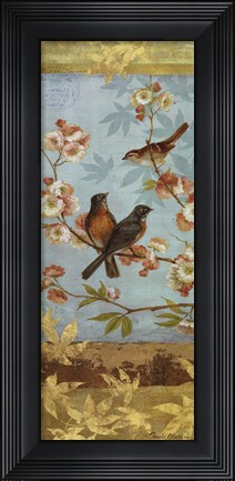Framed Robins &amp; Blooms Panel - mini Print